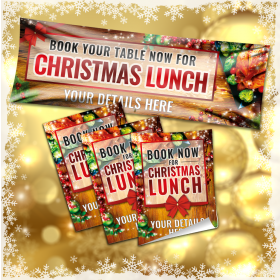 Personalised Christmas Lunch Advertising Pack Banners and Posters