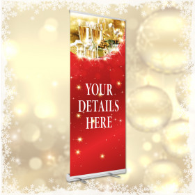 Personalised Christmas Bookings now being taken roller banner. 850x2000mm