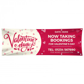 Valentines Taking Bookings Vinyl Banner
