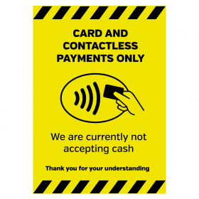 Card & Contactless payments sign