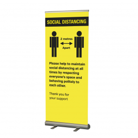 Please keep 2 metre apart  social distancing roller banner