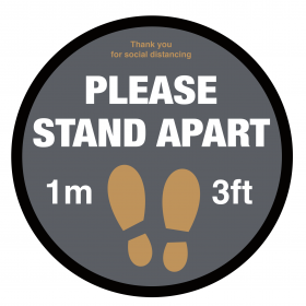 Please Stand 1 metre / 3ft Apart social distancing floor graphic