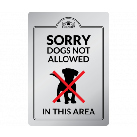Sorry Dogs Not Allowed in this Area  Interior Sign