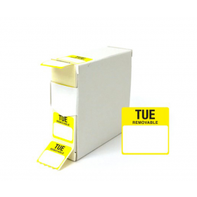 25x25mm Tuesday Day of the Week food rotation label. 1000 labels per roll