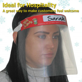 Christmas Face Shields. Pack of 5 'Your server is' 