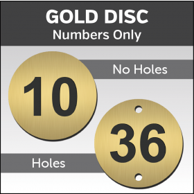 Gold Engraved table / locker number discs