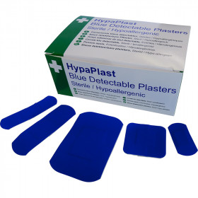 HypaPlast Blue Catering Plasters, Assorted (Pack of 100)