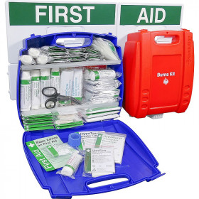 Wall mounted Evolution Catering First Aid & Burns Station, Large (Blue Case) 