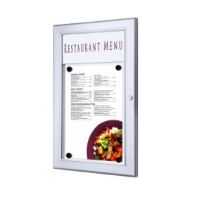 A4 Portrait Lockable Poster Display Cases with Header Panel
