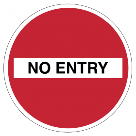 No Entry floor and wall vinyl sign