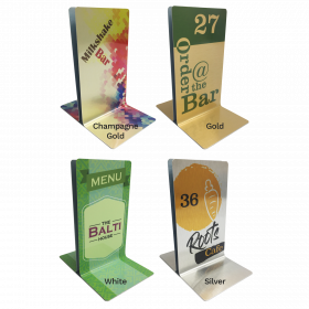 Personalised Numbered Metal Menu Holders - Single Channel Holder