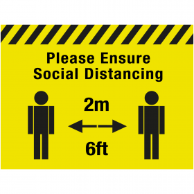 Please ensure social distancing floor sign