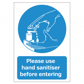 Please use hand sanitiser before entering vinyl sticker