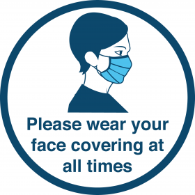 Please wear your face covering at all times floor and wall vinyl graphic