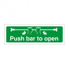 Push bar to Open fire exit sign