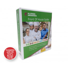 Chef Dishes - Staff & Server Allergy Card Guide - A5 Ring Binder with 50 Chef Recipe Cards (Double sided to allow fill in 100 dishes) 