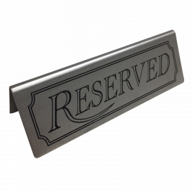 Stainless Steel Reserved table tent Notice