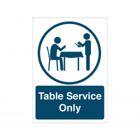 Table Service Only social distancing notice