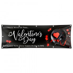 Valentines Dinner for Two Vinyl Banner