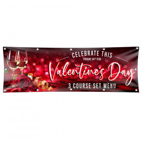Valentines 3 Course Meal Vinyl Banner