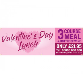  Valentines Day Lunch Menu PVC Banner