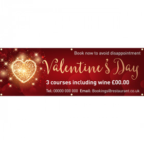 Valentines Day Book Now PVC Banner