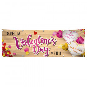 Valentines Book Now Vinyl Banner