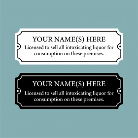 Licensee Plates to Sell Alcohol “ON” the premises 300x100mm