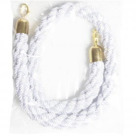 White Rope Barrier with Gold Ends