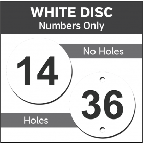 White Engraved table / locker number discs