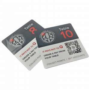 Full Colour Square QR Code Table Number Plate