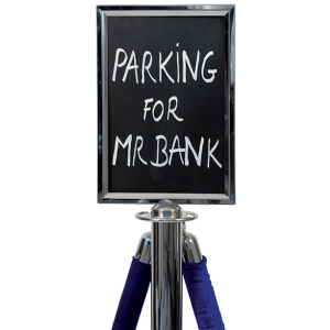 A4 Chrome Rope Barrier Sign Holder 