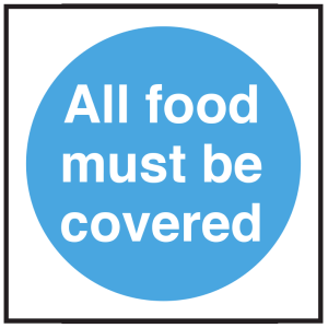 All Food must be Covered Sign