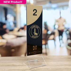 Custom Printed Function Room Table Notices - Brushed Gold
