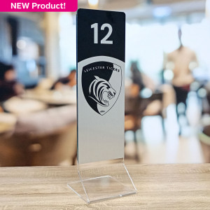 Custom Printed Function Room Table Notices - Brushed Silver