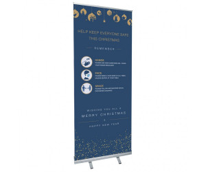 Christmas Roller Banner - COVID19 - Hands-Face-Space