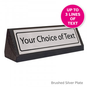 Solid Wooden Custom Text Notice - With Choice of Metal Plate