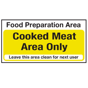 Cooked Meat Only Sign