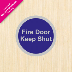 Fire Door Keep Shut Satin Silver Door Disc