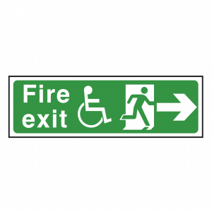 Wheelchair Fire Exit Sign Right
