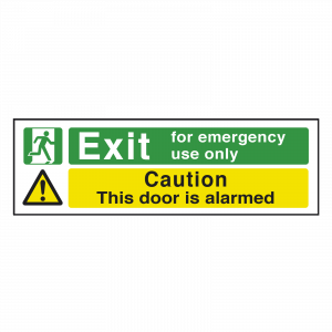 Emergency Only Fire Exit / Door Alarmed - Fire Exit Sign