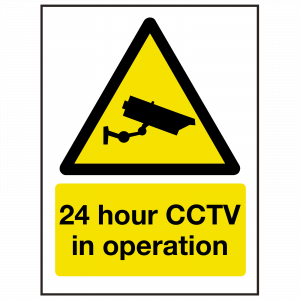 24 Hour CCTV in Operation Sign