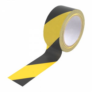 Yellow and Black Hazard Social Distancing Floor Tape.