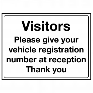 Visitors Give Reg to Reception Sign