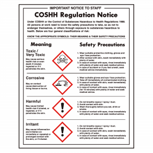 COSHH Regulations Sign