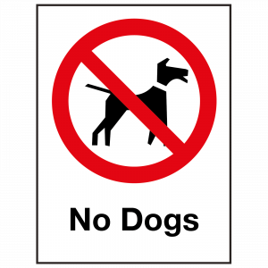 External No Dogs Sign