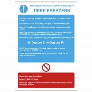 Deep Freezer Temperature Guidelines Notice