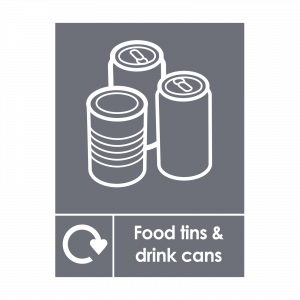Food Tins and Drink Cans Recycling Sign