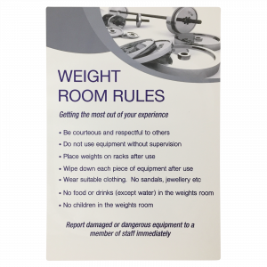 Weight Room Rules Notice