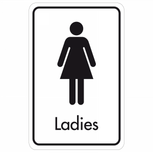 Large Ladies Door Sign - Black on White 